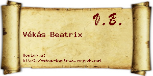 Vékás Beatrix névjegykártya